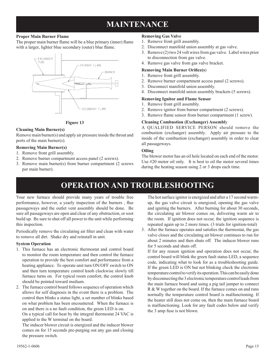 Maintenance operation and troubleshooting | Langley/Empire DV-40E-5 User Manual | Page 15 / 20