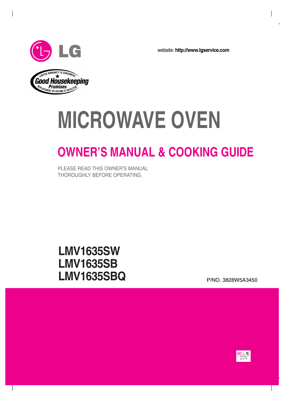 LG LMV1635SW User Manual | 31 pages