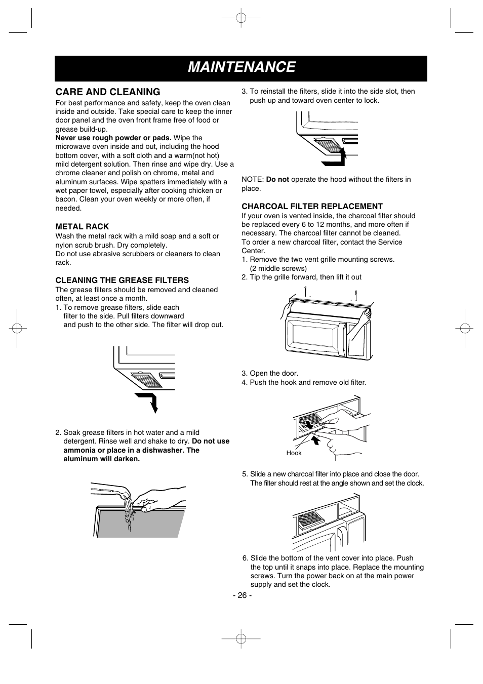 Maintenance, Care and cleaning | LG LMV1635SW User Manual | Page 26 / 31