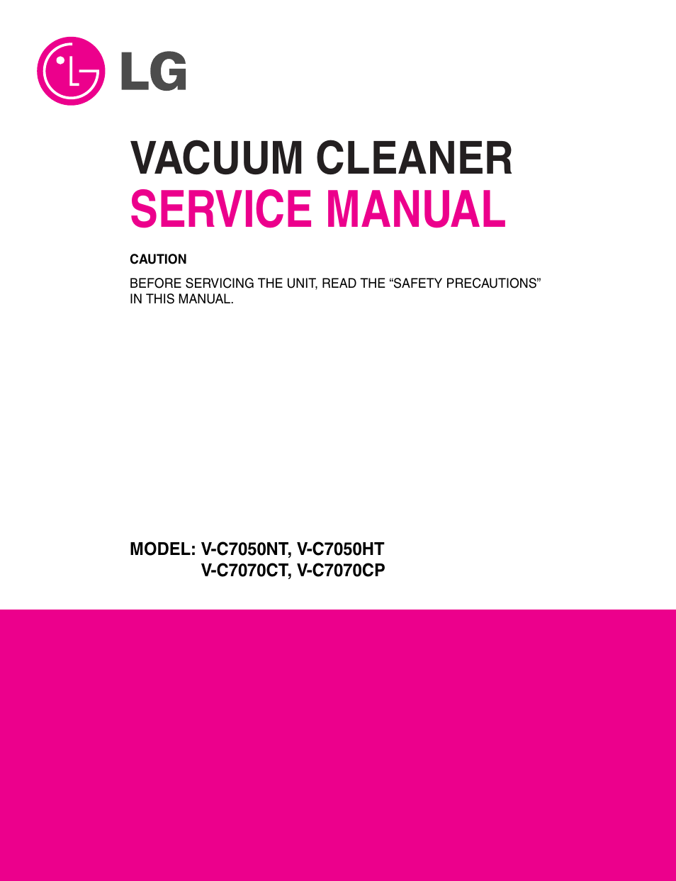 LG V-C7050HT User Manual | 23 pages