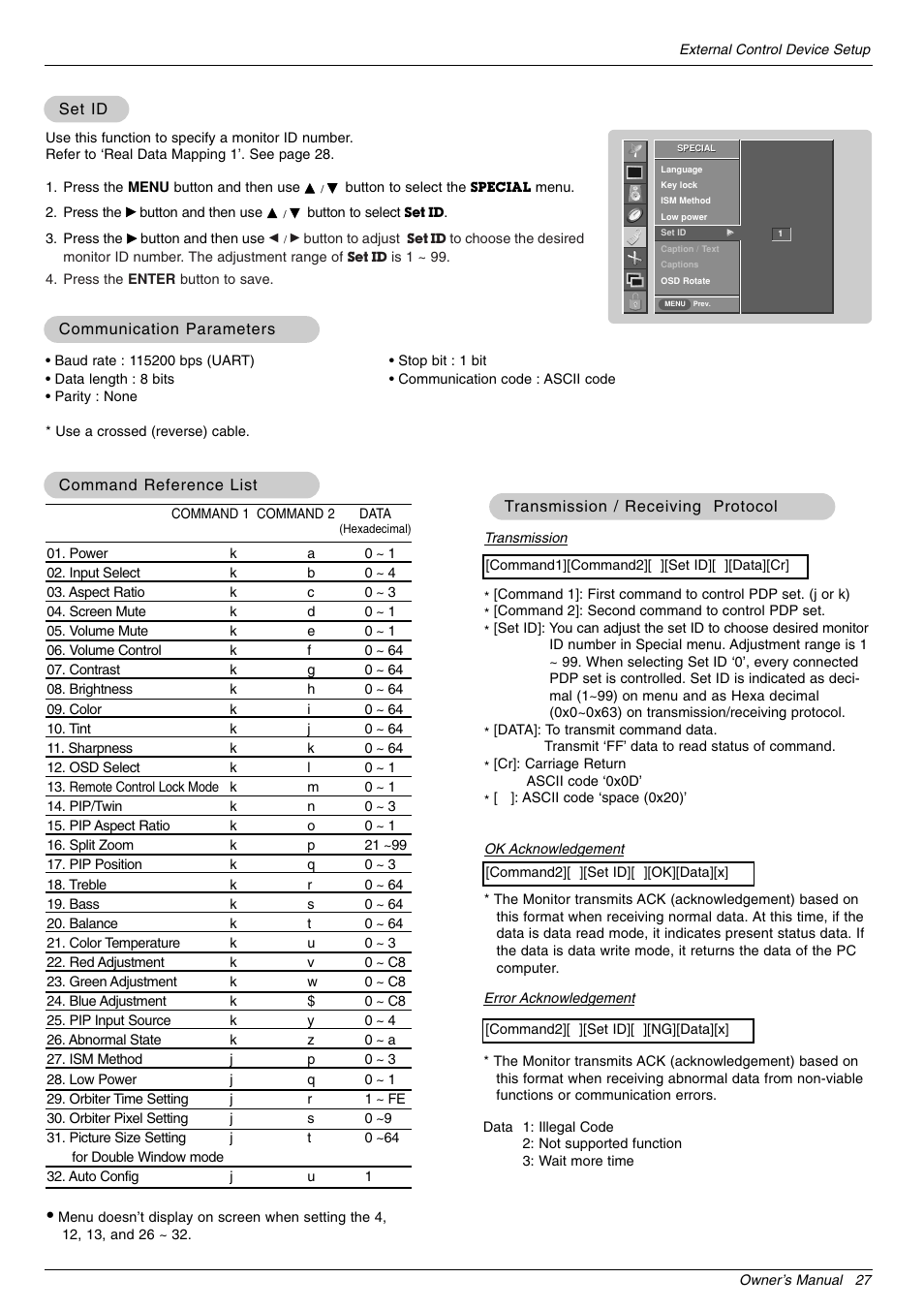 LG 44VK MU-42 User Manual | Page 27 / 39