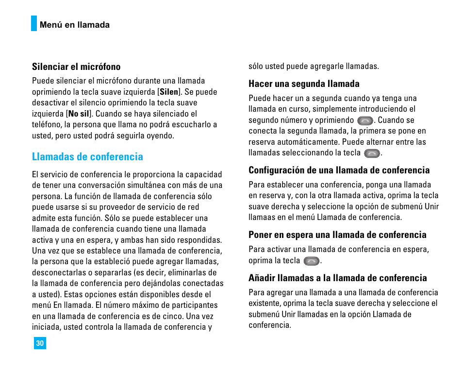 Llamadas de conferencia | LG CU500 User Manual | Page 136 / 218