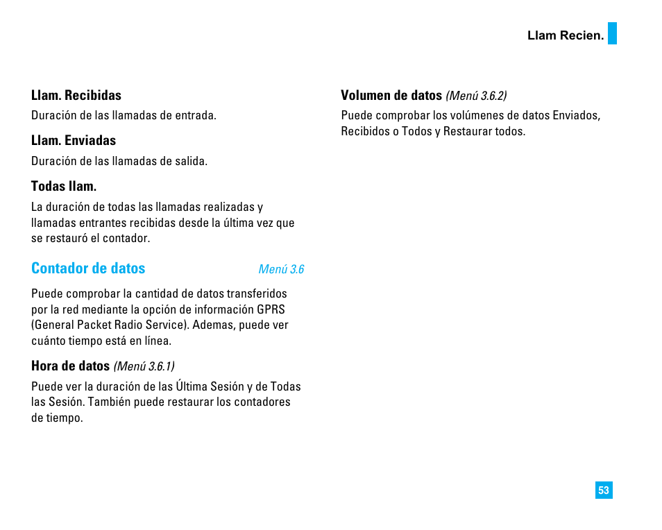 Contador de datos | LG CU500 User Manual | Page 159 / 218
