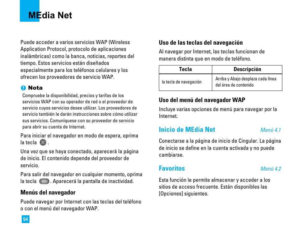 Media net, Inicio de media net, Favoritos | LG CU500 User Manual | Page 160 / 218