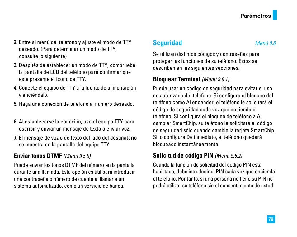 Seguridad | LG CU500 User Manual | Page 185 / 218
