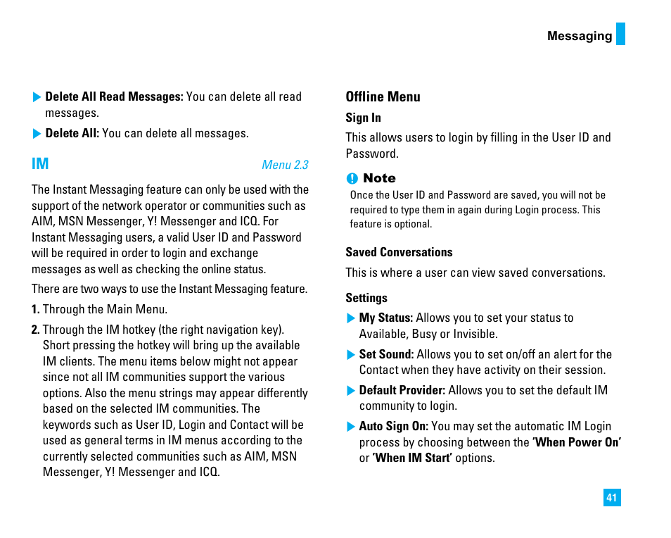 LG CU500 User Manual | Page 43 / 218