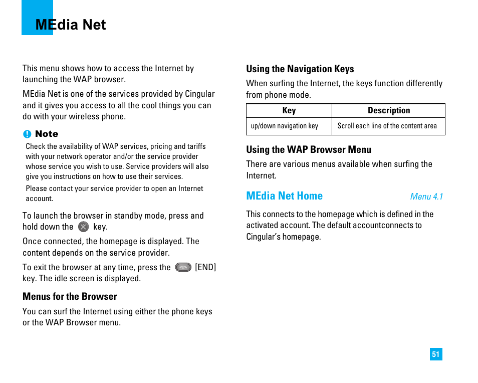 Media net, Media net home | LG CU500 User Manual | Page 53 / 218