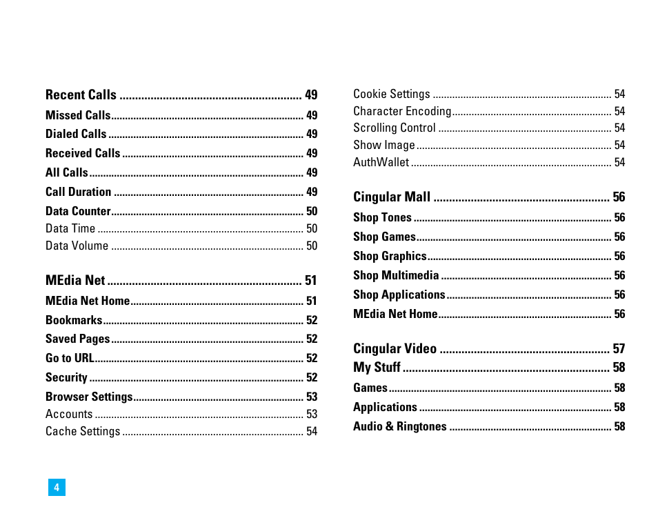 LG CU500 User Manual | Page 6 / 218