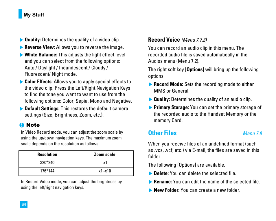 Other files | LG CU500 User Manual | Page 66 / 218