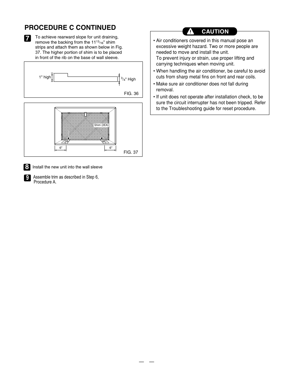 Parts and installation procedure c continued | LG BG-81A User Manual | Page 19 / 39