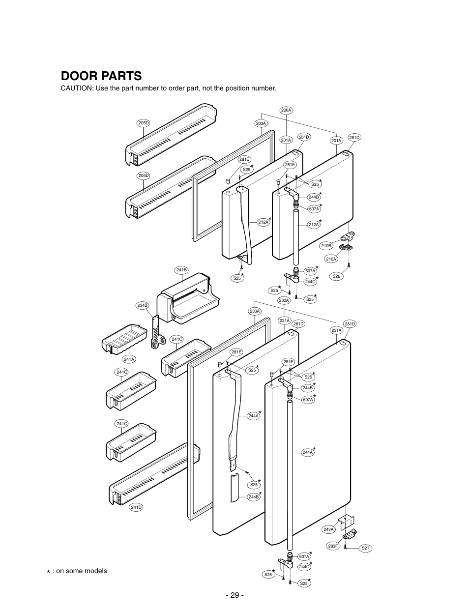 Door parts | LG LRTN22310 User Manual | Page 29 / 30