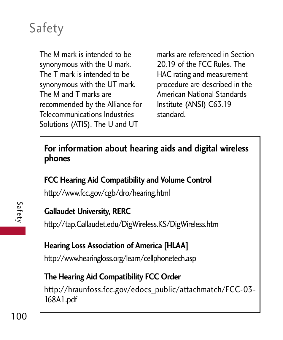 Safety | LG 300 User Manual | Page 102 / 226
