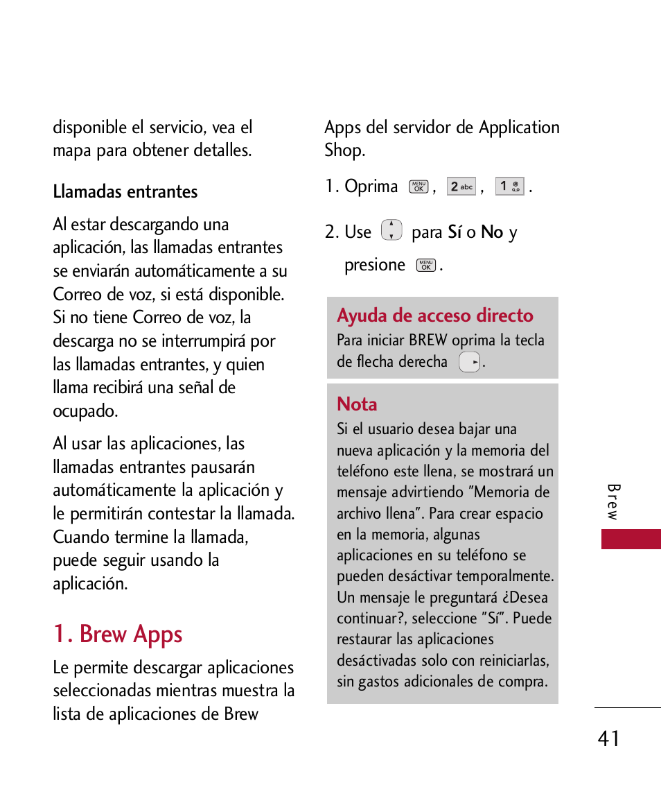 Brew apps | LG 300 User Manual | Page 151 / 226