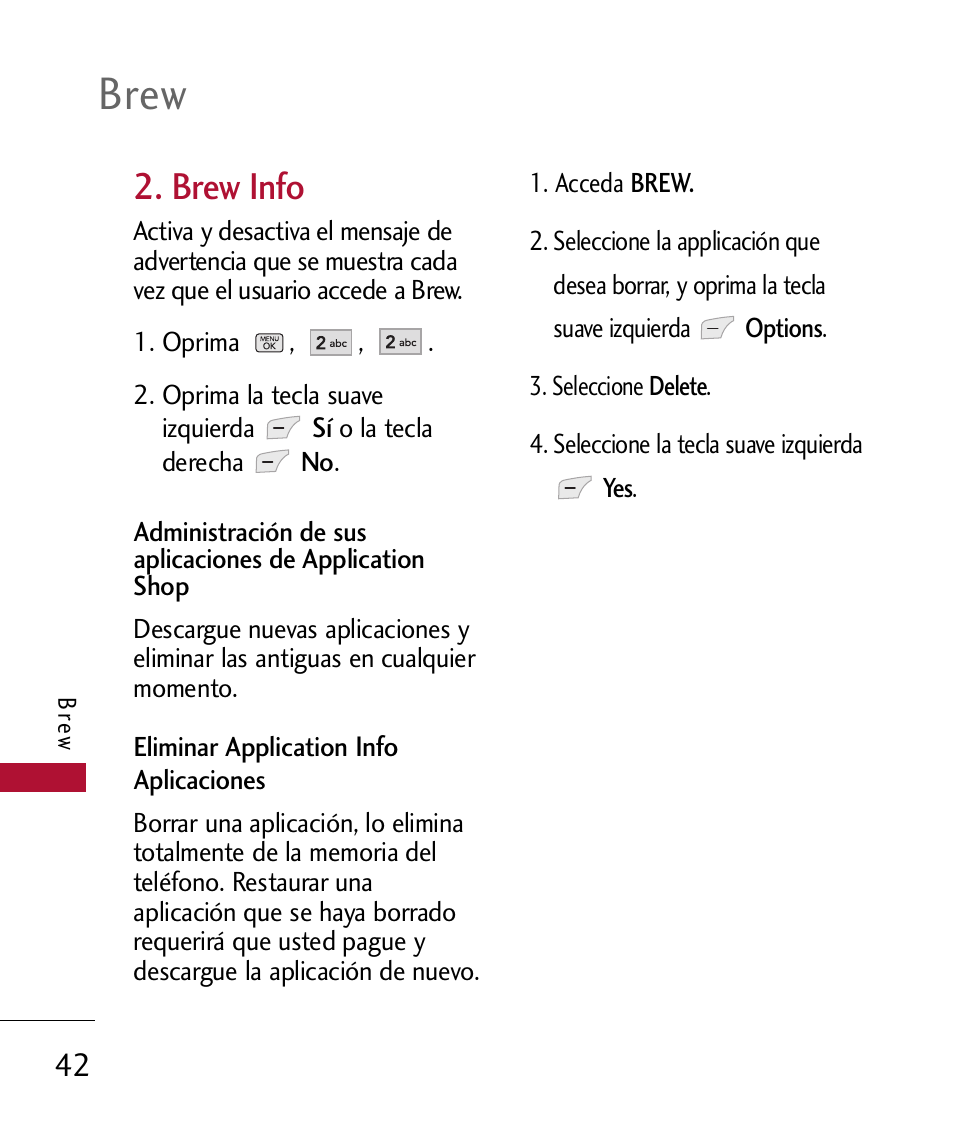 Brew info, Brew | LG 300 User Manual | Page 152 / 226