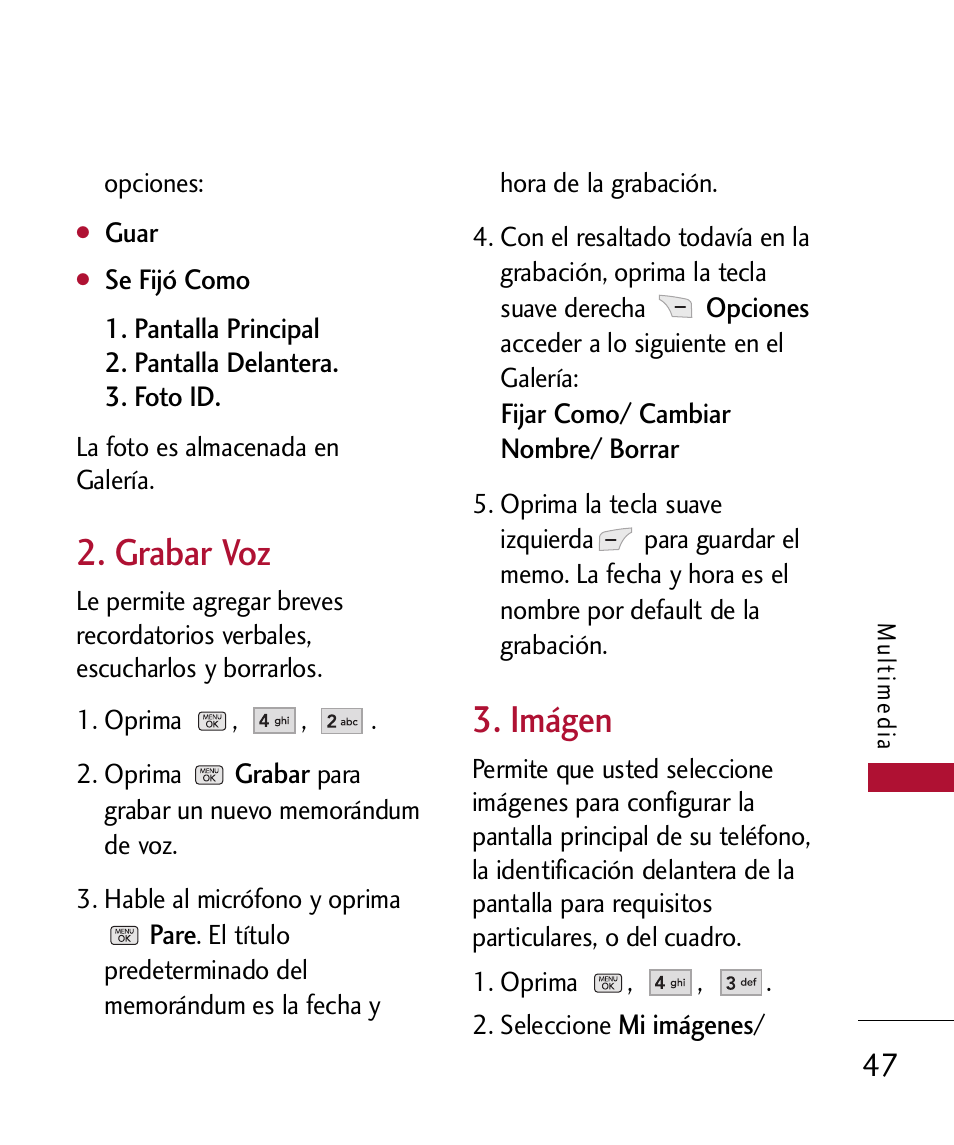 Grabar voz, Im?en, Imágen | LG 300 User Manual | Page 157 / 226