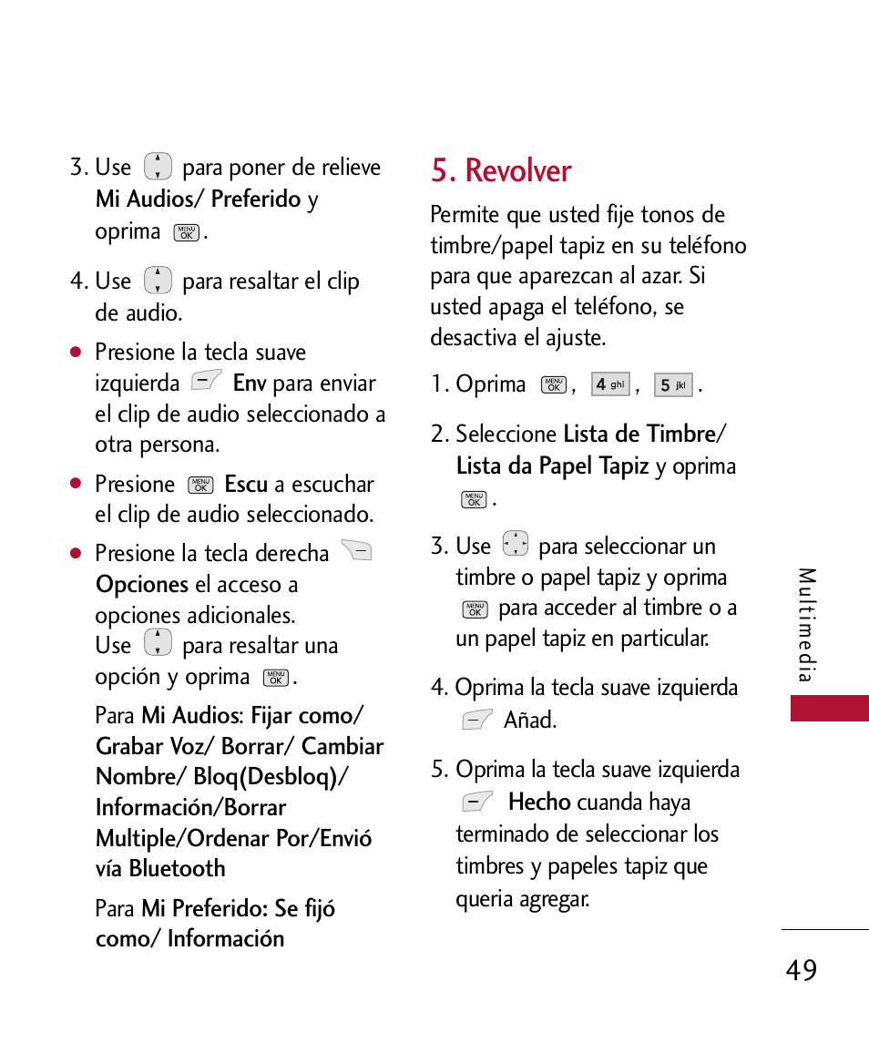 Contact, Contactos, Revolver | LG 300 User Manual | Page 159 / 226