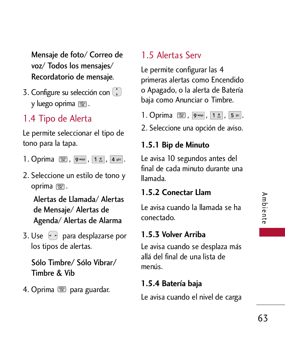 4 tipo de alerta, 5 alertas serv | LG 300 User Manual | Page 173 / 226