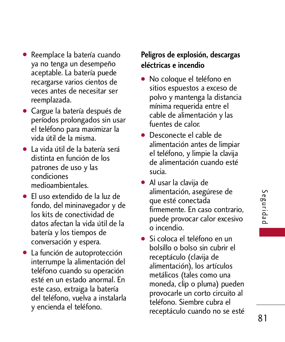 Peligros de explosi?, desca | LG 300 User Manual | Page 191 / 226
