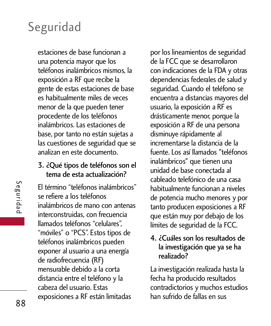Seguridad | LG 300 User Manual | Page 198 / 226