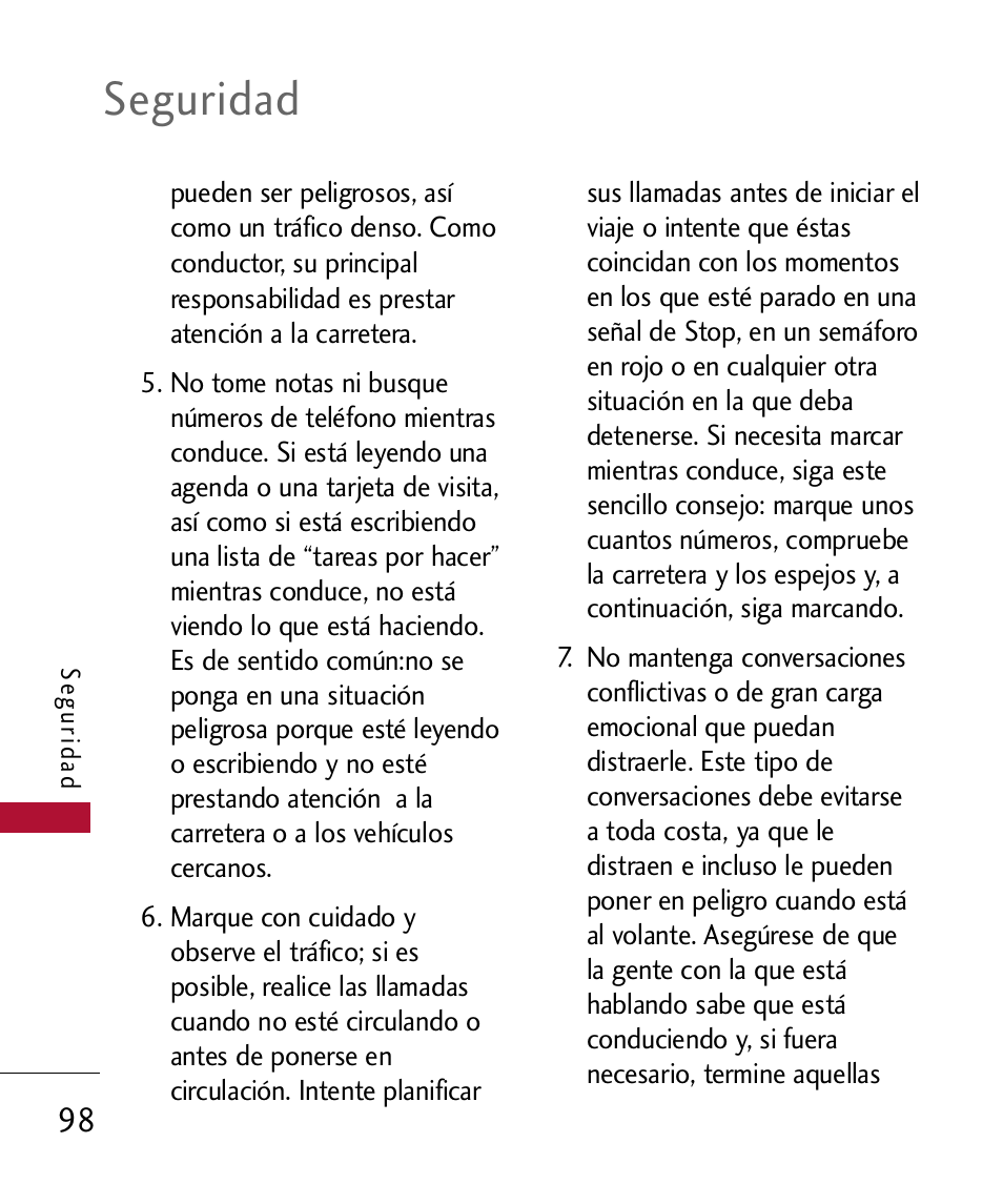 Seguridad | LG 300 User Manual | Page 208 / 226