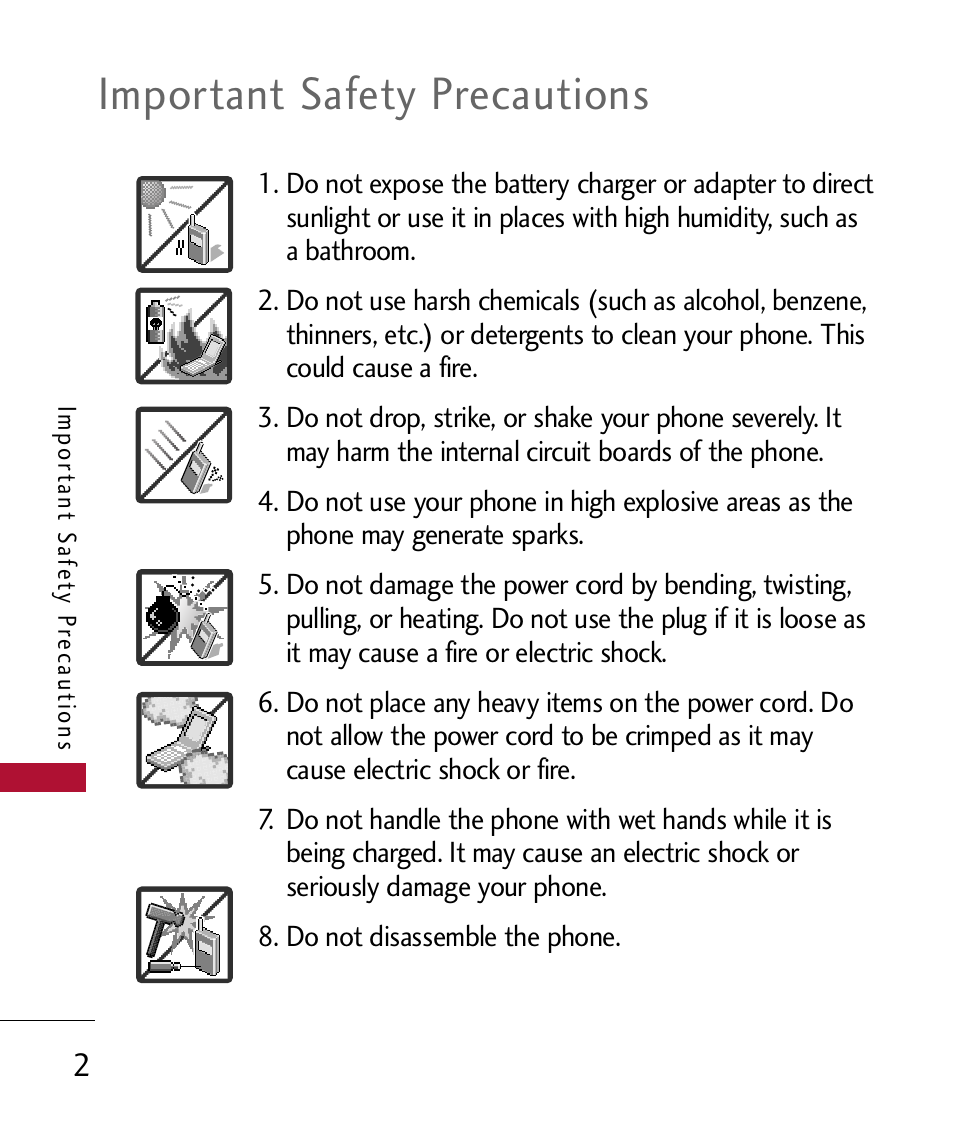 Important safety precautions | LG 300 User Manual | Page 4 / 226