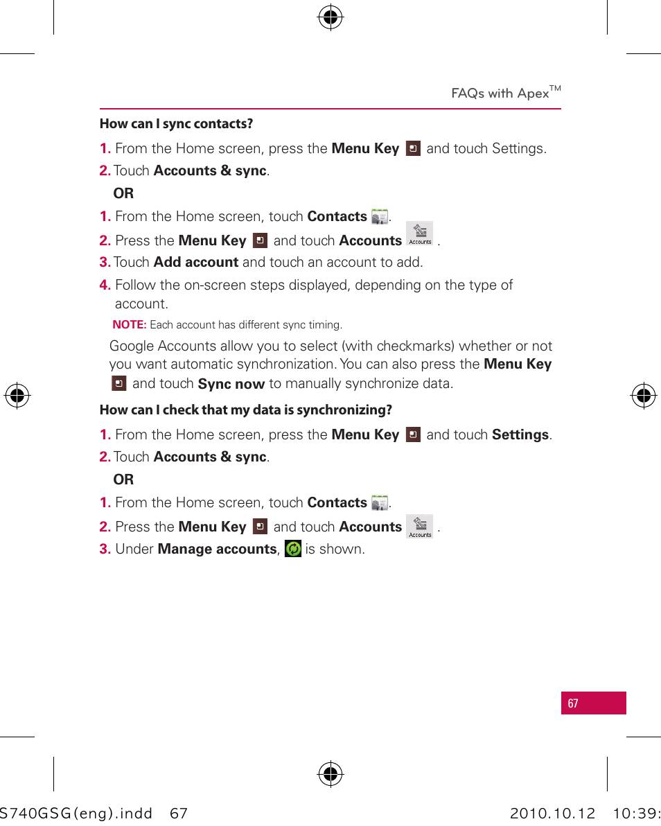 LG Apex User Manual | Page 70 / 80
