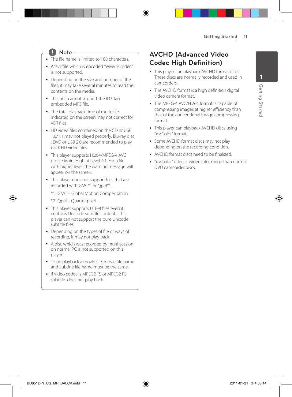 Avchd (advanced video codec high definition) | LG NETWORK BLU-RAY DISC BD640 User Manual | Page 11 / 60