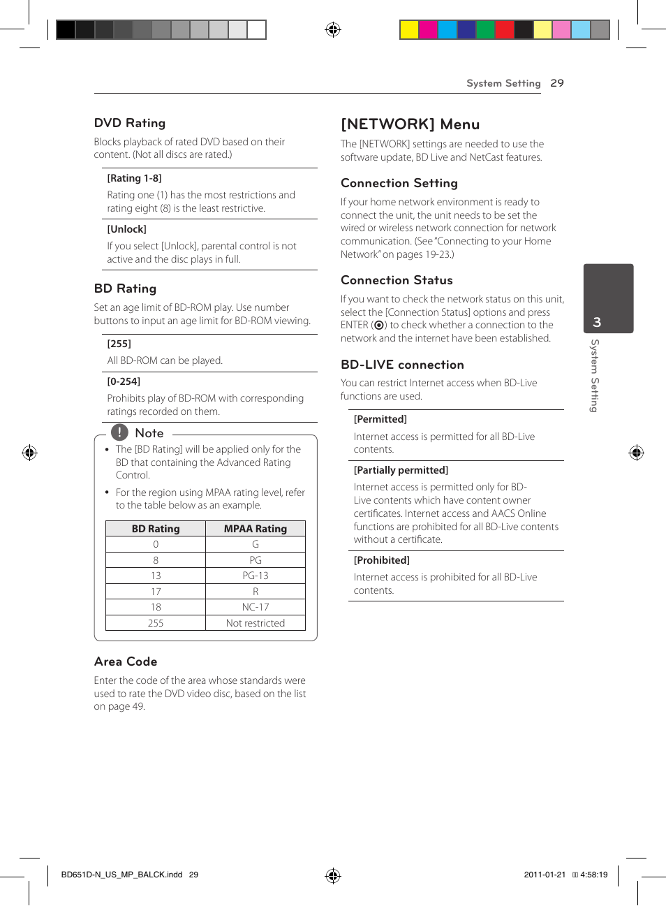Network] menu | LG NETWORK BLU-RAY DISC BD640 User Manual | Page 29 / 60