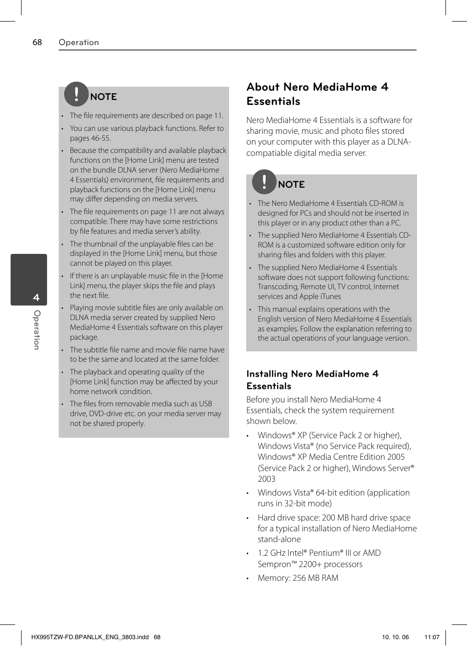 About nero mediahome 4 essentials | LG HX995TZW User Manual | Page 68 / 98