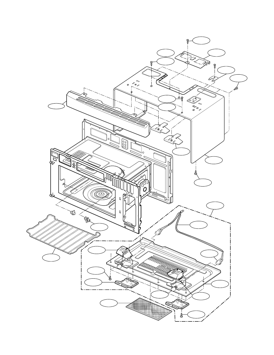 Oven cavity | LG MV1825SW User Manual | Page 39 / 46