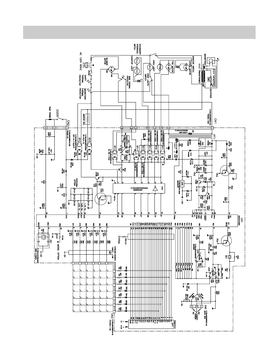 Schematic diagram of p.c.b | LG MV1825SW User Manual | Page 44 / 46