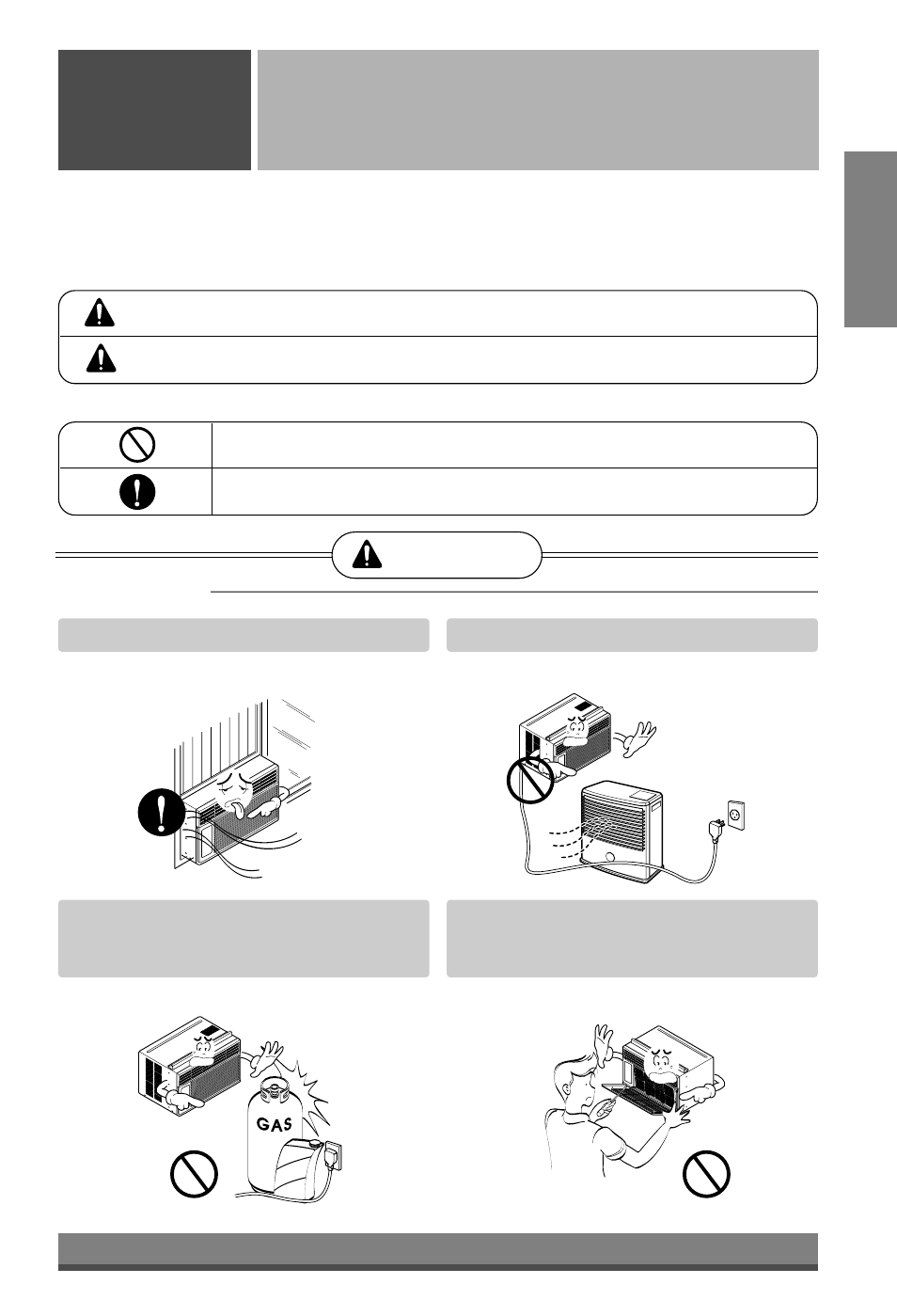 Precautions, Warning caution, Warning | English | LG L1004R User Manual | Page 3 / 27