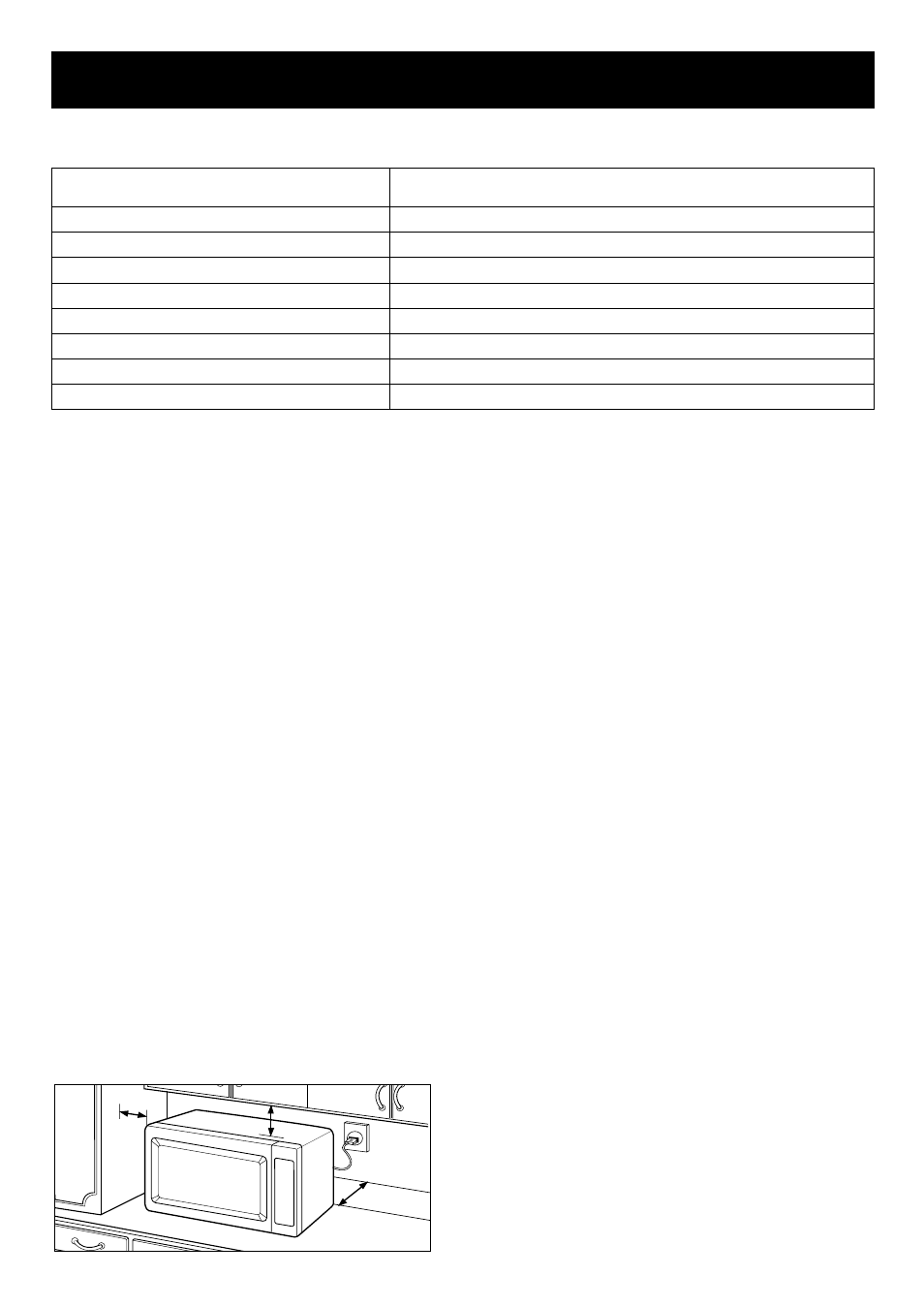 Understanding your microwave oven, Specifications, Installation | A. circuits, B. voltage warning, C. placement of the oven, D. do not block the air vents, E. radio interference | LG LRM1230B User Manual | Page 6 / 28