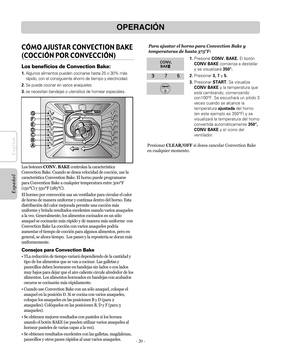 Operación | LG LRE30451SW User Manual | Page 56 / 70
