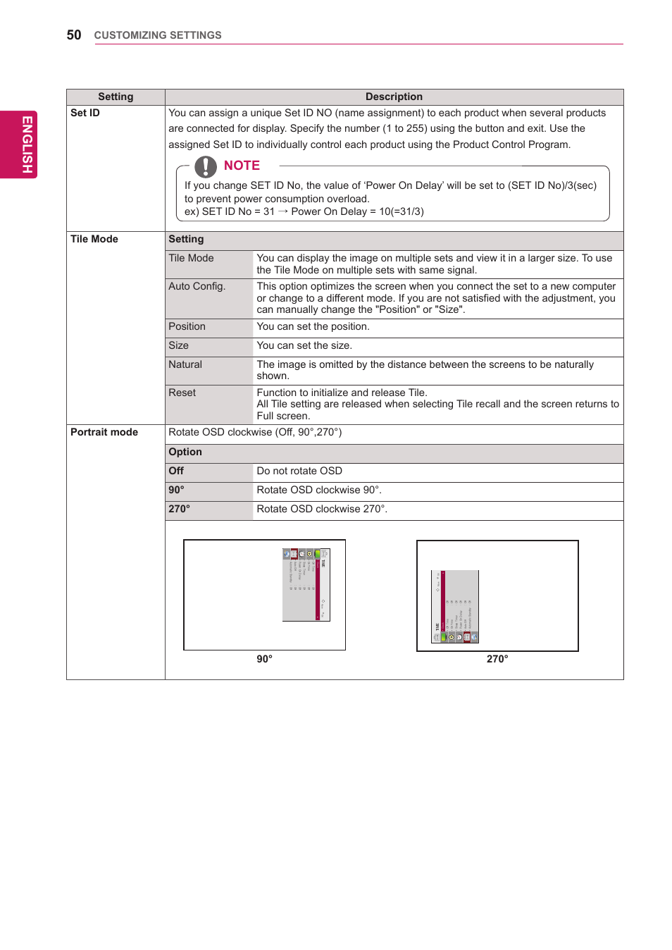 English | LG 47WV30-BAAM User Manual | Page 50 / 80