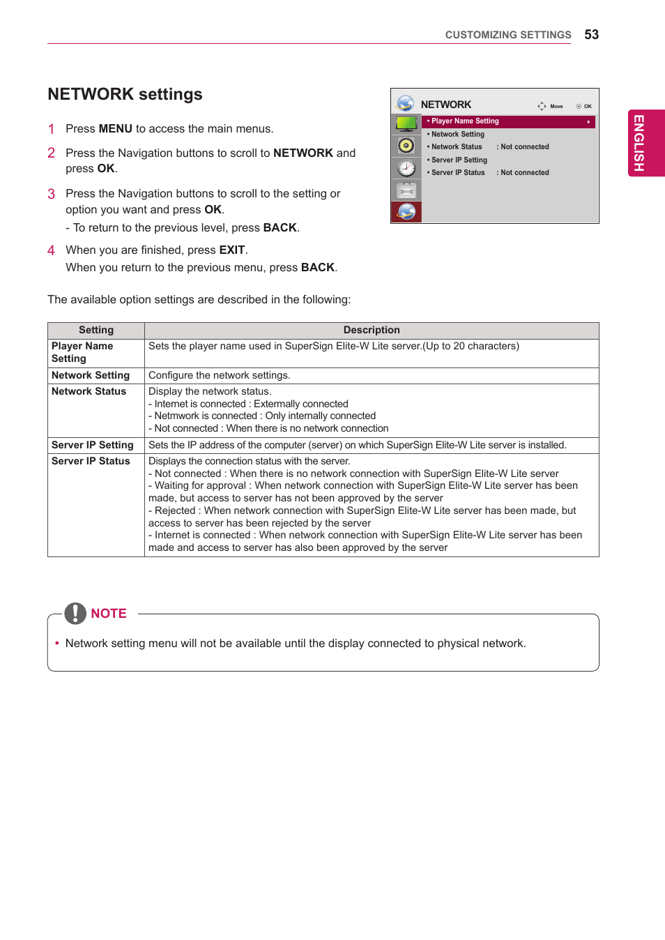 Network settings, See p.53) | LG 47WV30-BAAM User Manual | Page 53 / 80