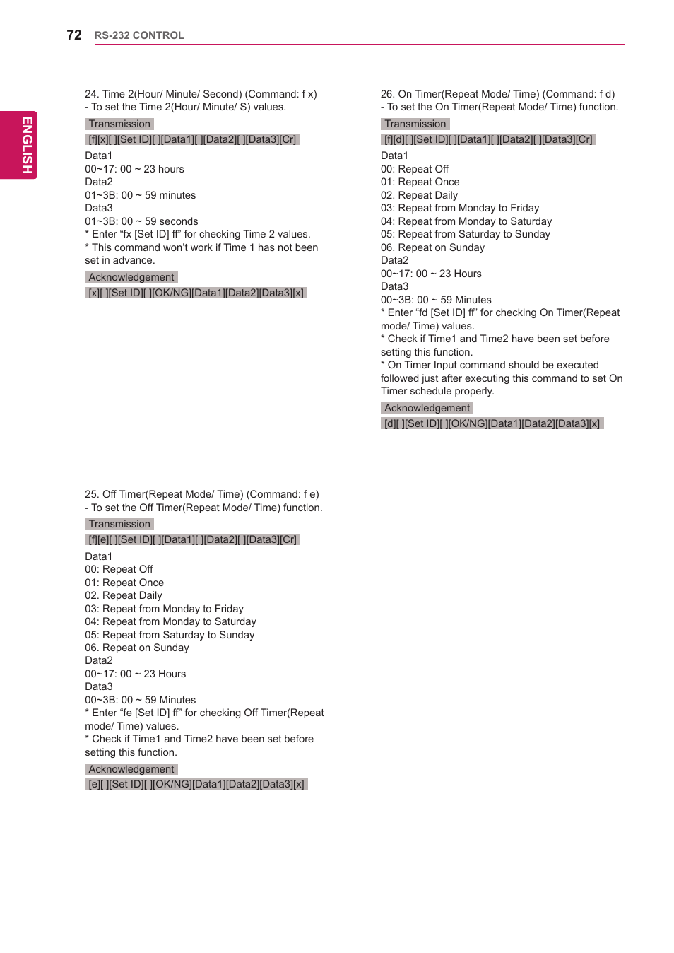 English | LG 47WV30-BAAM User Manual | Page 72 / 80