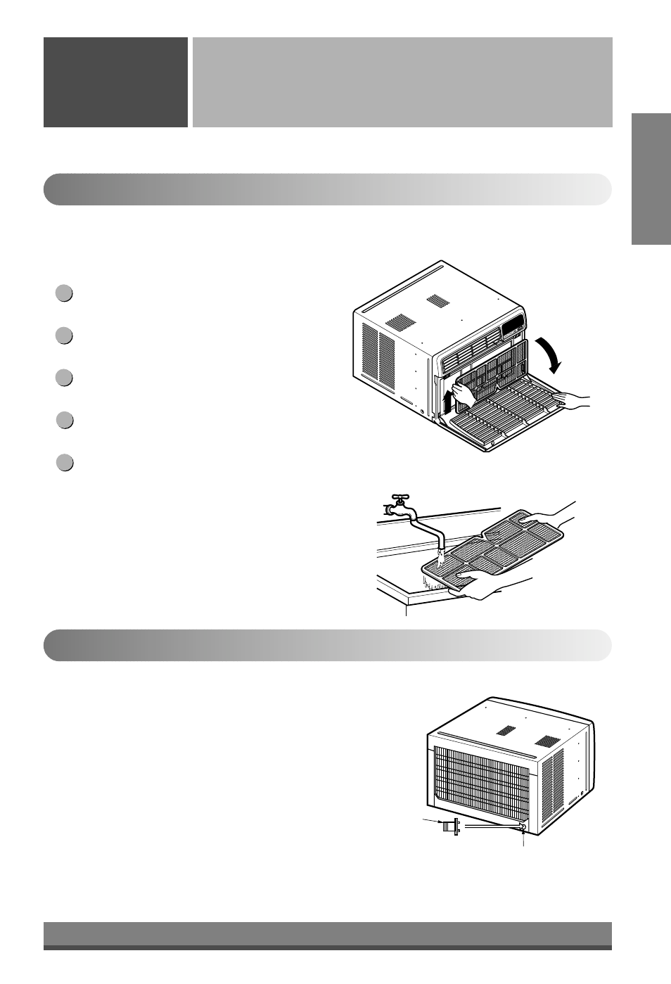 Care and maintenance, English, Air filter | Drainage | LG LW1000ER User Manual | Page 11 / 28