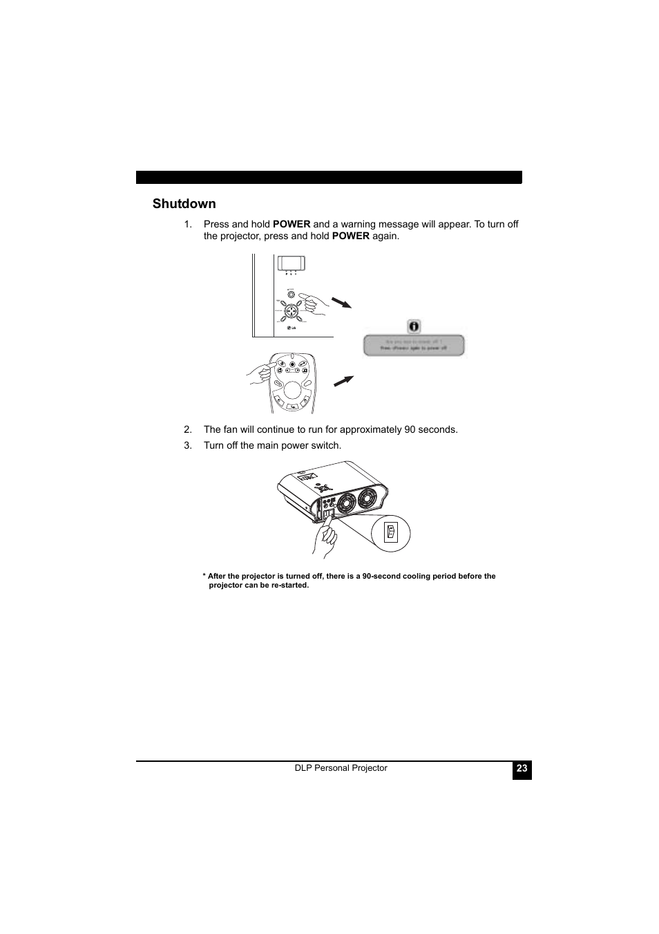 Shutdown | LG RDJT52 1024X768 XGA User Manual | Page 27 / 36