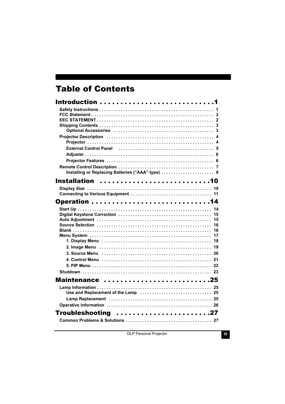 LG RDJT52 1024X768 XGA User Manual | Page 3 / 36