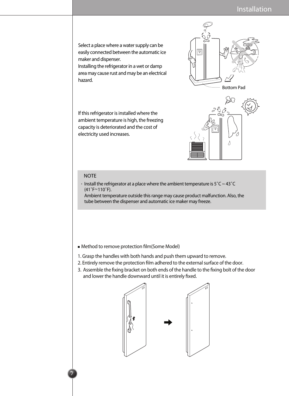 Installation | LG LSC27926TT User Manual | Page 7 / 30