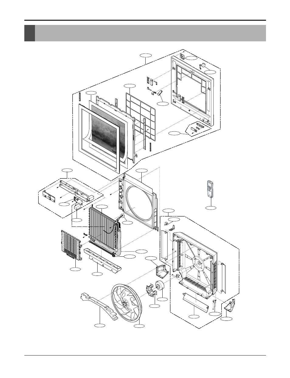 Exploded view, Indoor unit, 72 room air conditioner exploded view | LG LAN091CNP User Manual | Page 72 / 76