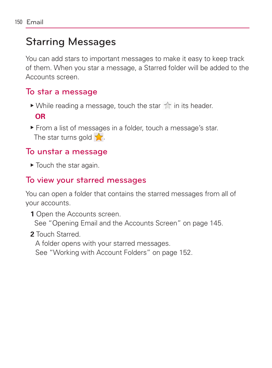 Starring messages | LG AS740 User Manual | Page 151 / 308