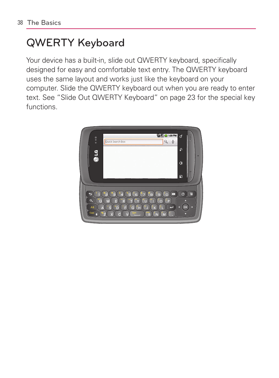 Qwerty keyboard | LG AS740 User Manual | Page 39 / 308