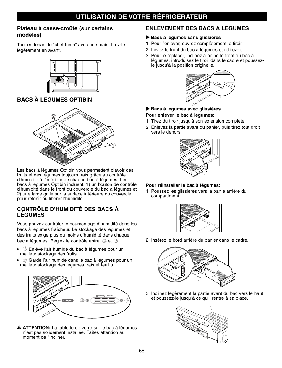 Utilisation de votre réfrigérateur | LG LFX21970 User Manual | Page 58 / 109