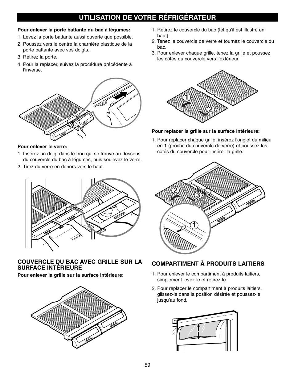 Utilisation de votre réfrigérateur | LG LFX21970 User Manual | Page 59 / 109