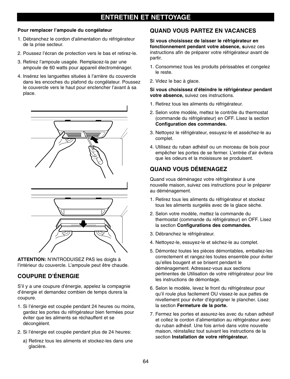 Entretien et nettoyage | LG LFX21970 User Manual | Page 64 / 109