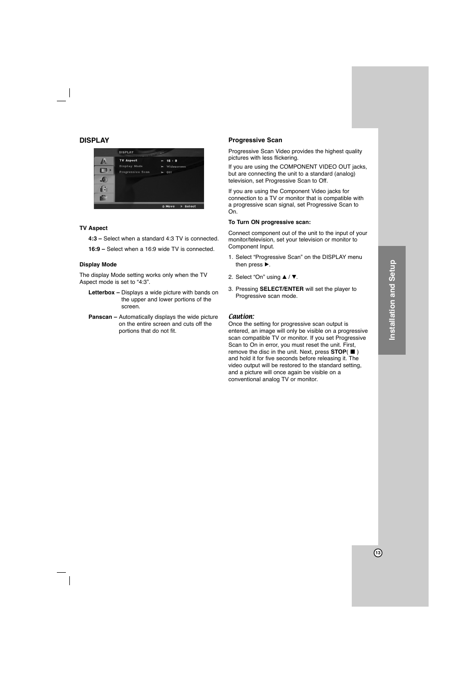 Installation and setup | LG LFD750 User Manual | Page 13 / 29
