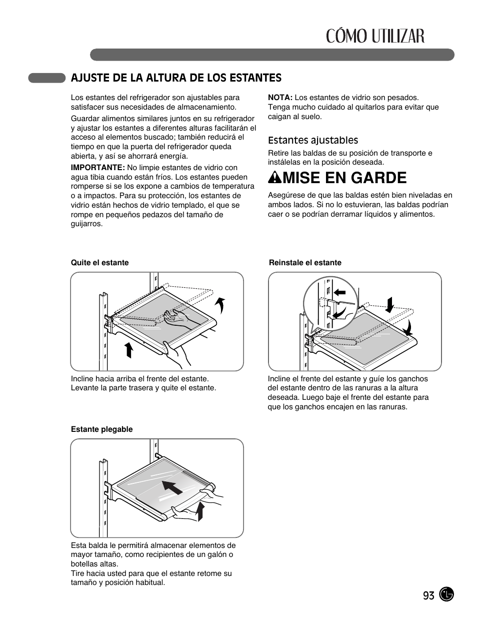 Wmise en garde | LG LFC21770 User Manual | Page 93 / 108