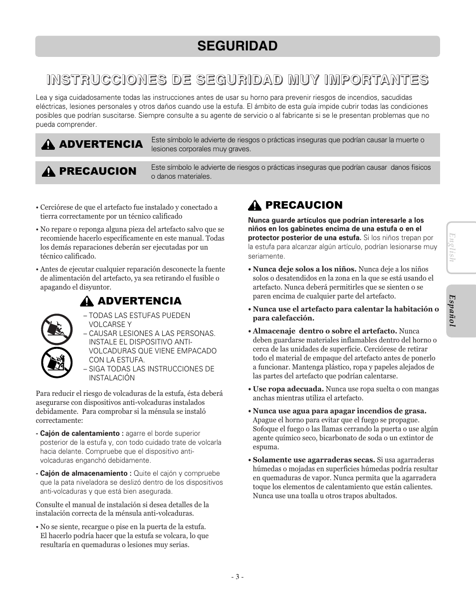 LG LRE30755SW User Manual | Page 39 / 72